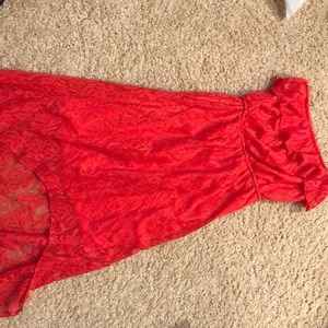 Red Orange high low dress